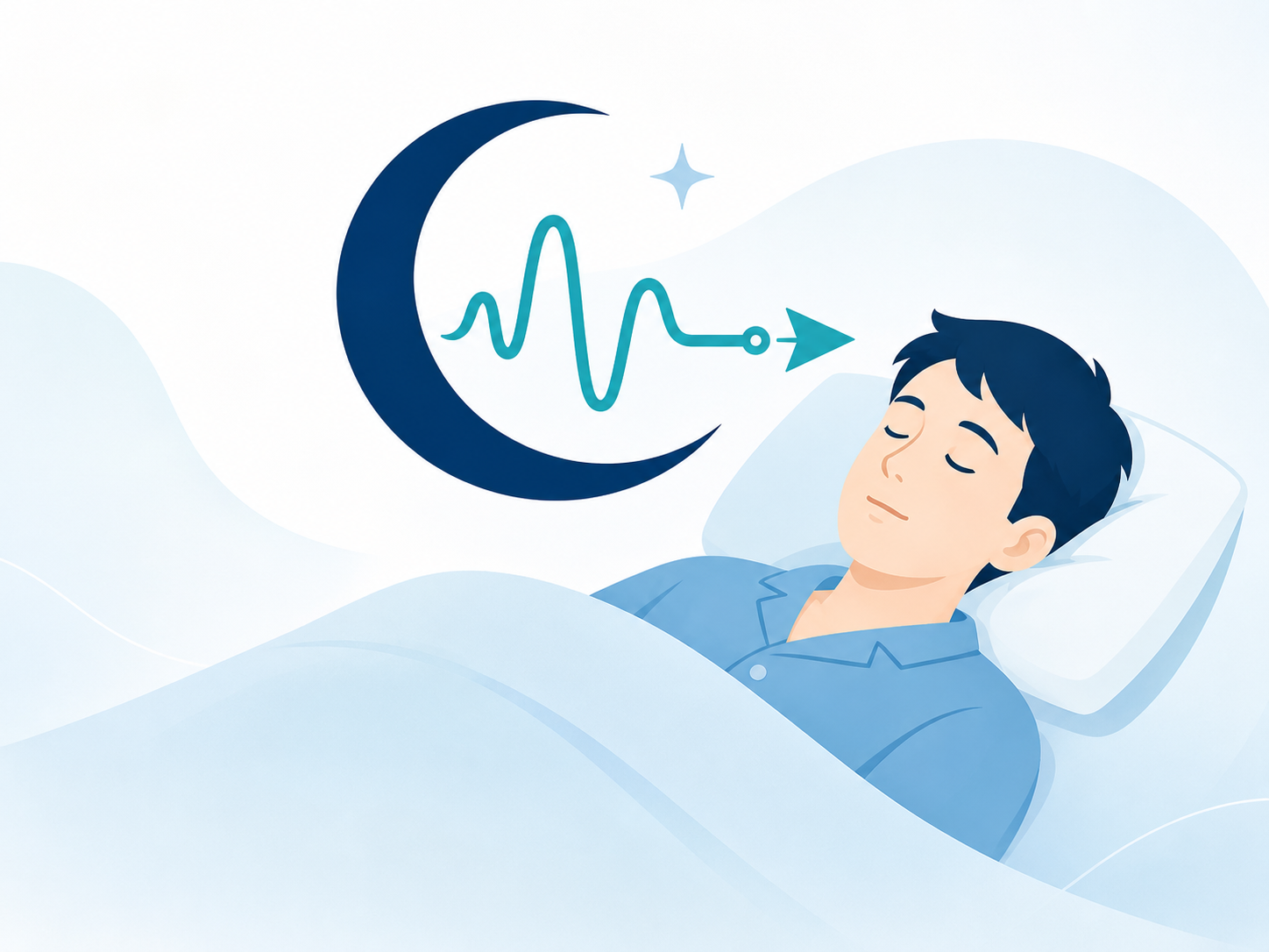 睡眠中の呼吸といびきをイメージしたイラスト
