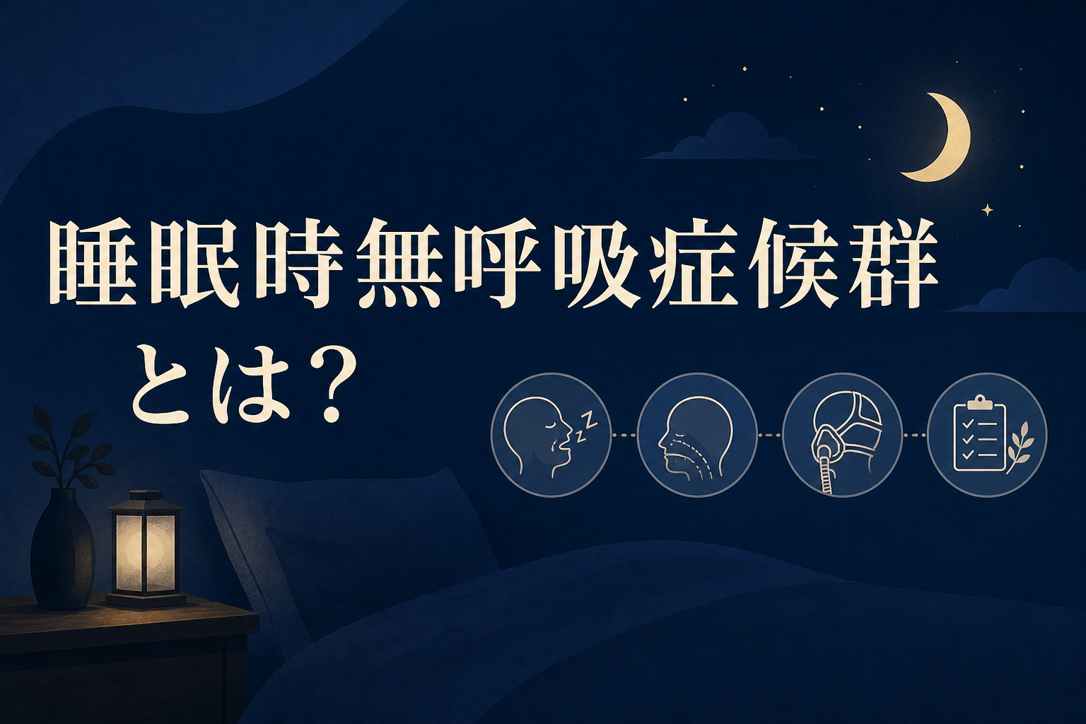 睡眠時無呼吸症候群について確認するためのアイキャッチ画像