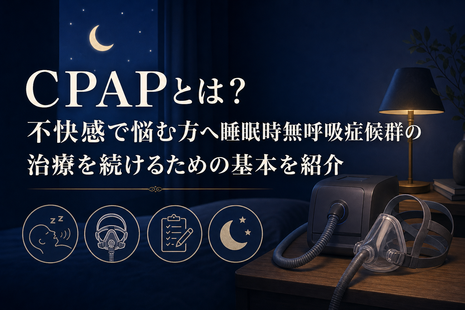 睡眠時無呼吸症候群について確認するためのアイキャッチ画像