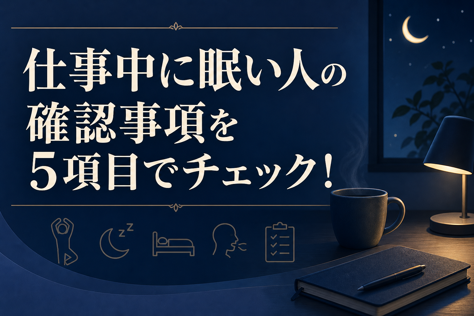 日中の眠気について確認するためのアイキャッチ画像